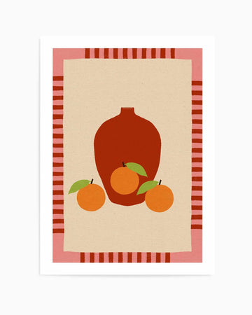 Still Life With Vase And Oranges II Color Edition by Shatha Al Dafai | Art Print from Olive et Oriel where you can shop wallpaper and artworks online