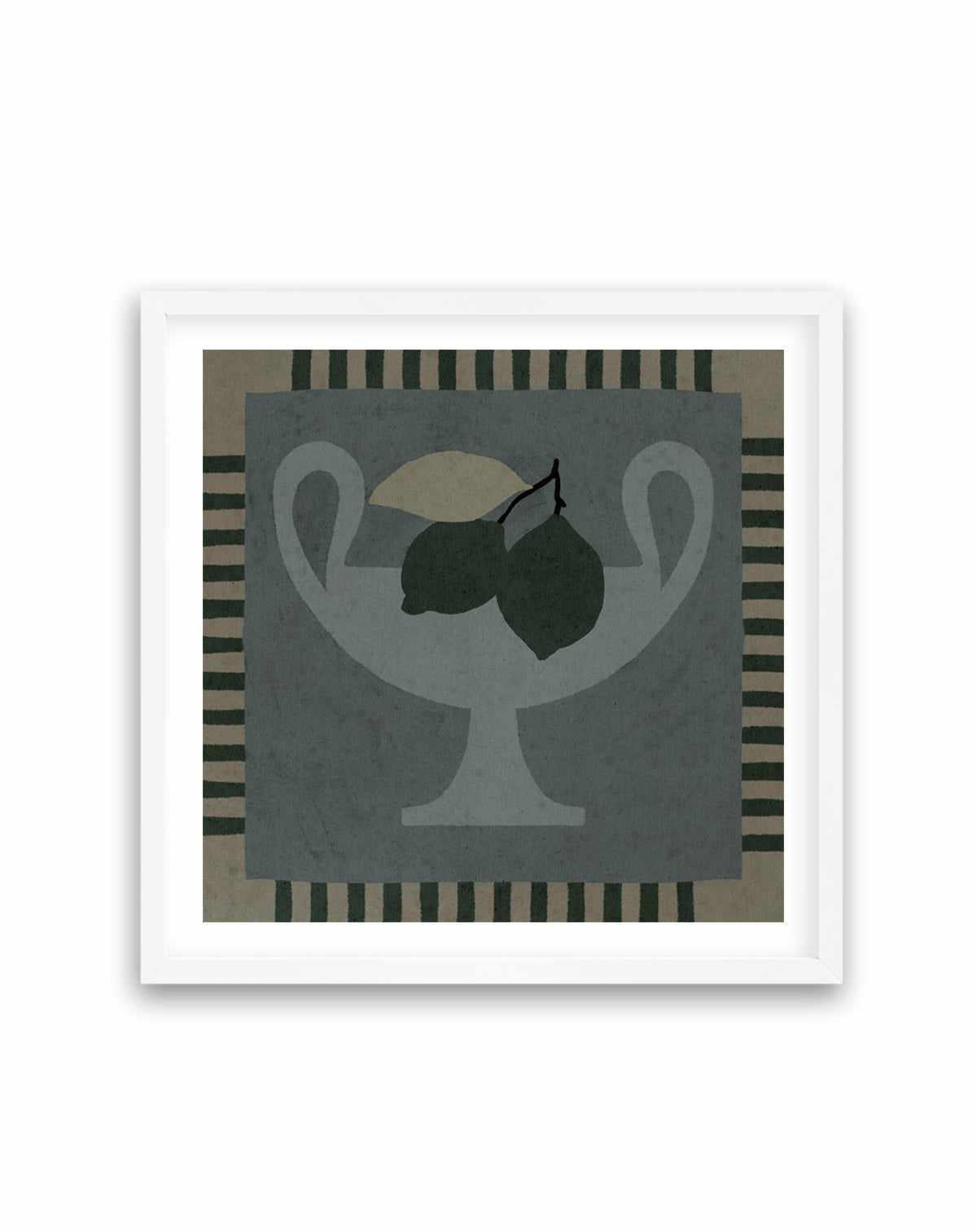 Still Life With Vase And Lemons II by Shatha Al Dafai | Art Print from Olive et Oriel where you can shop wallpaper and artworks online