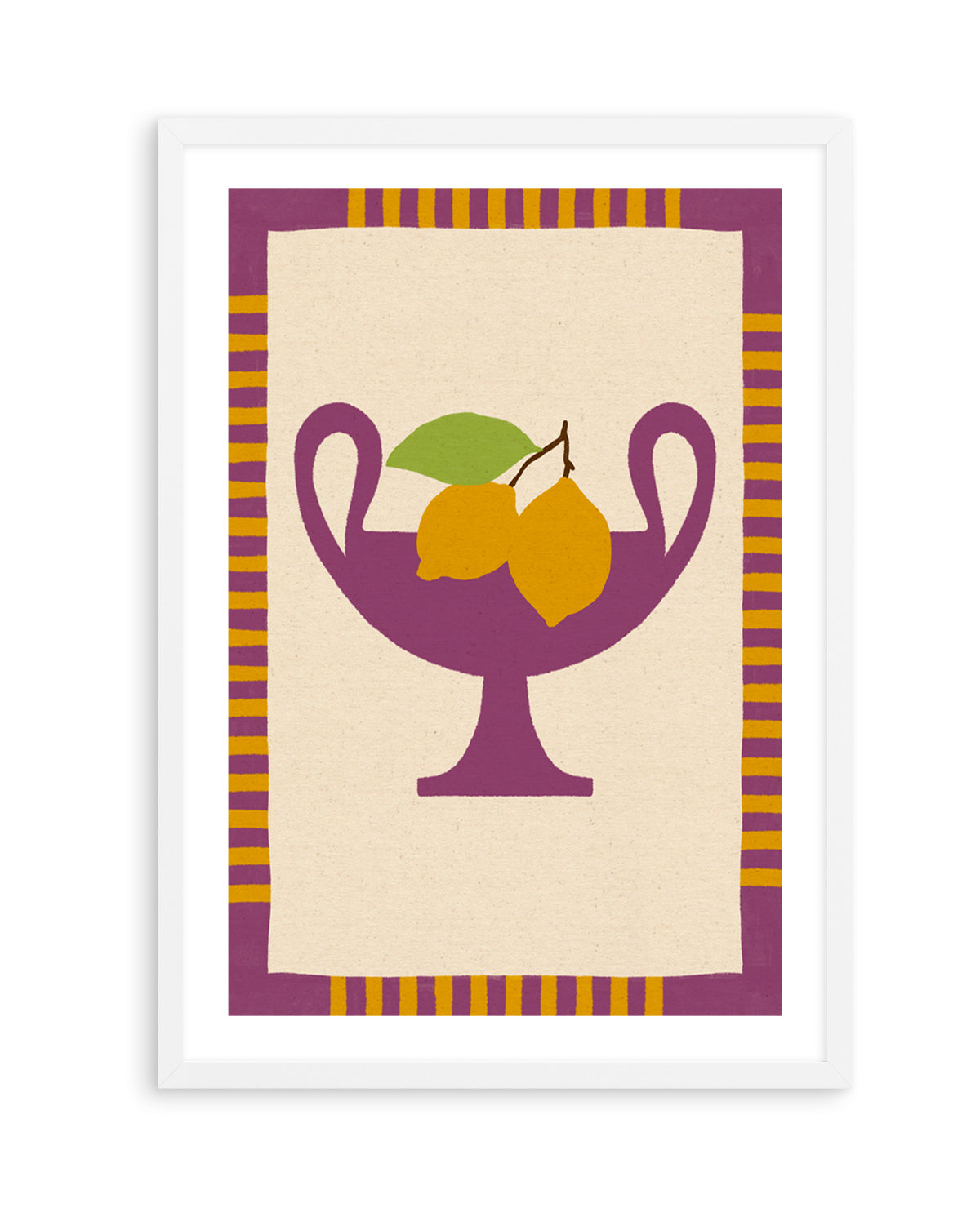 Still Life With Vase And Lemons II Color Edition by Shatha Al Dafai | Art Print