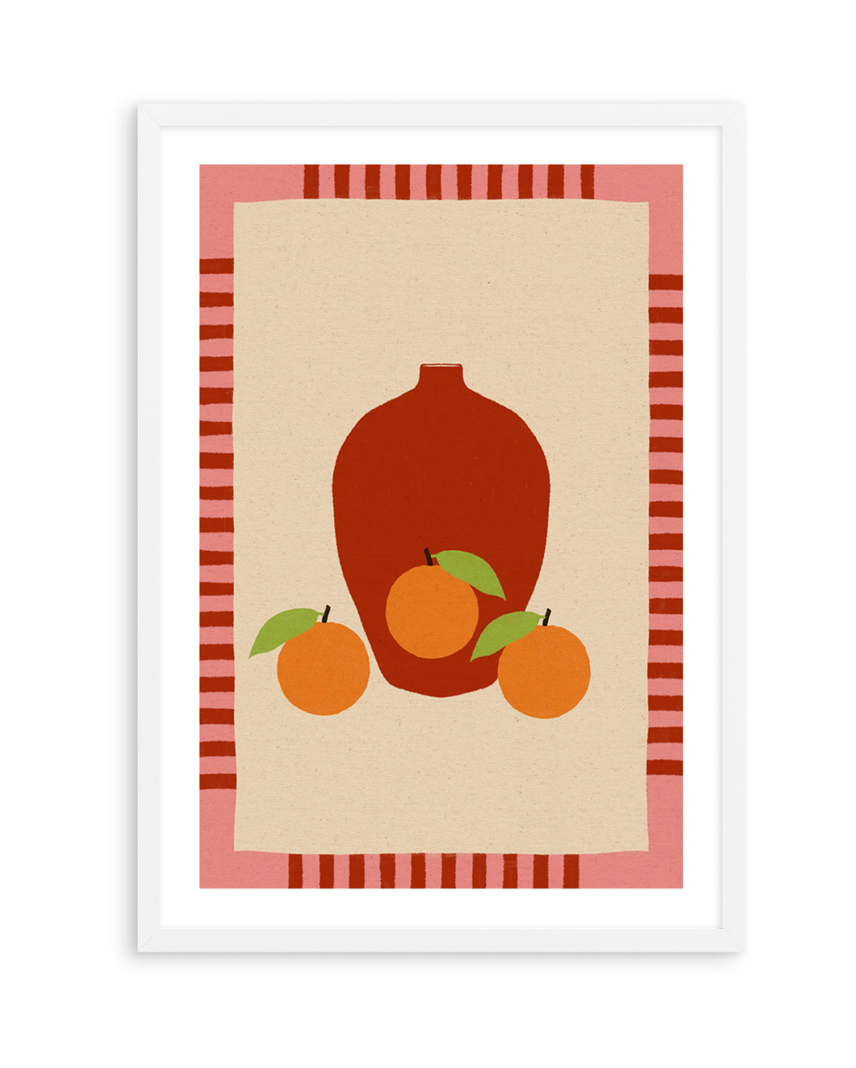 Still Life With Vase And Oranges II Color Edition by Shatha Al Dafai | Art Print