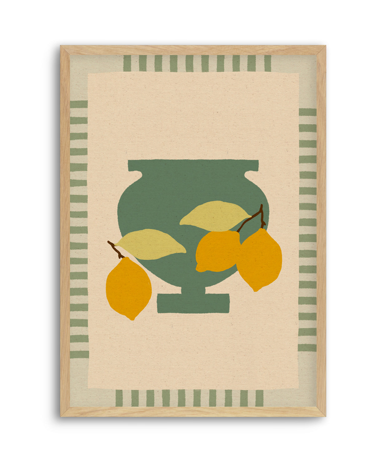 Still Life With Vase And Lemons III Color Edition by Shatha Al Dafai | Art Print