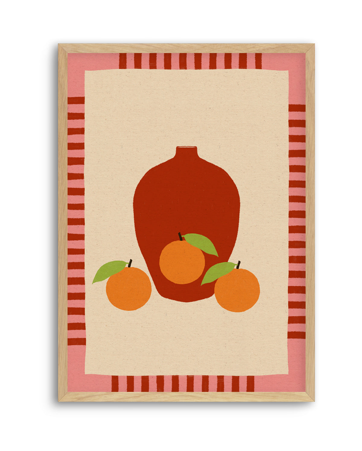 Still Life With Vase And Oranges II Color Edition by Shatha Al Dafai | Art Print