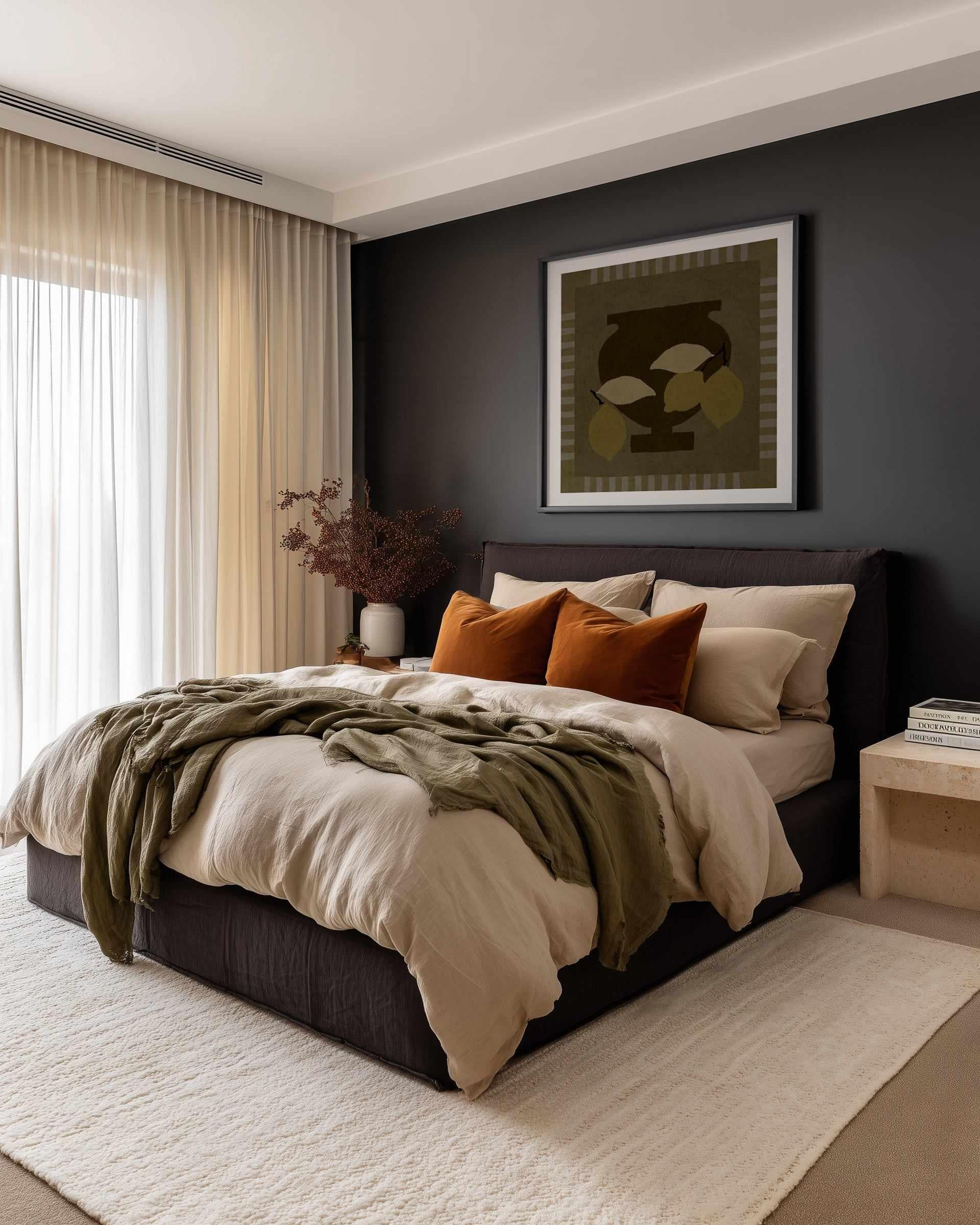 Still Life With Vase And Lemons III by Shatha Al Dafai | Art Print from Olive et Oriel where you can shop wallpaper and artworks online