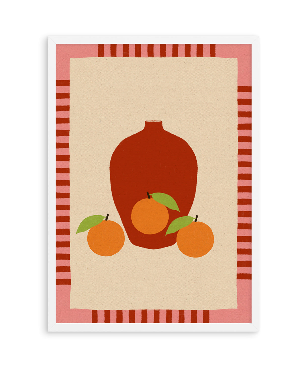 Still Life With Vase And Oranges II Color Edition by Shatha Al Dafai | Art Print