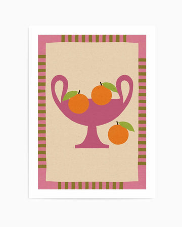 Still Life With Vase And Oranges I Color Edition by Shatha Al Dafai | Art Print from Olive et Oriel where you can shop wallpaper and artworks online
