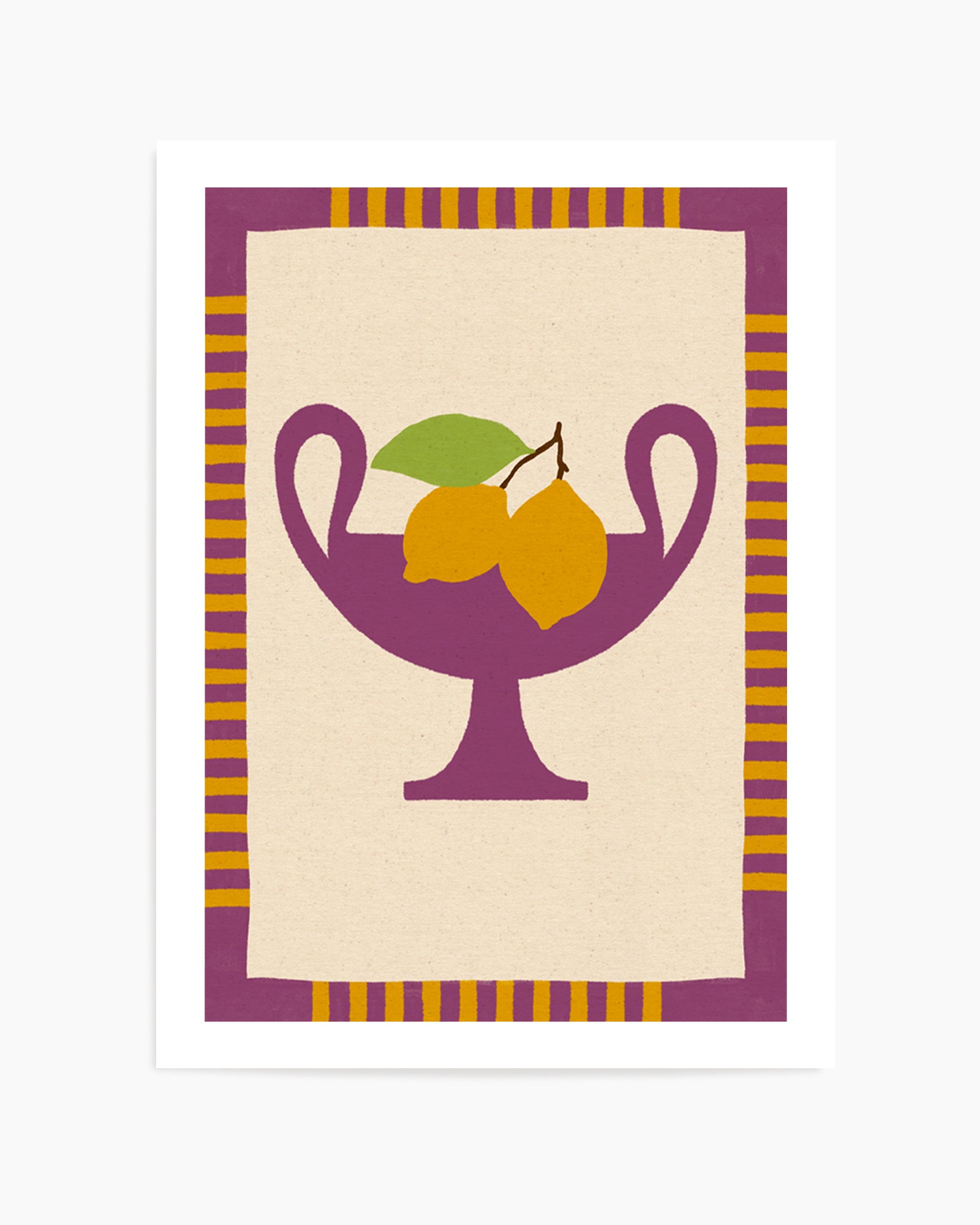 Still Life With Vase And Lemons II Color Edition by Shatha Al Dafai | Art Print