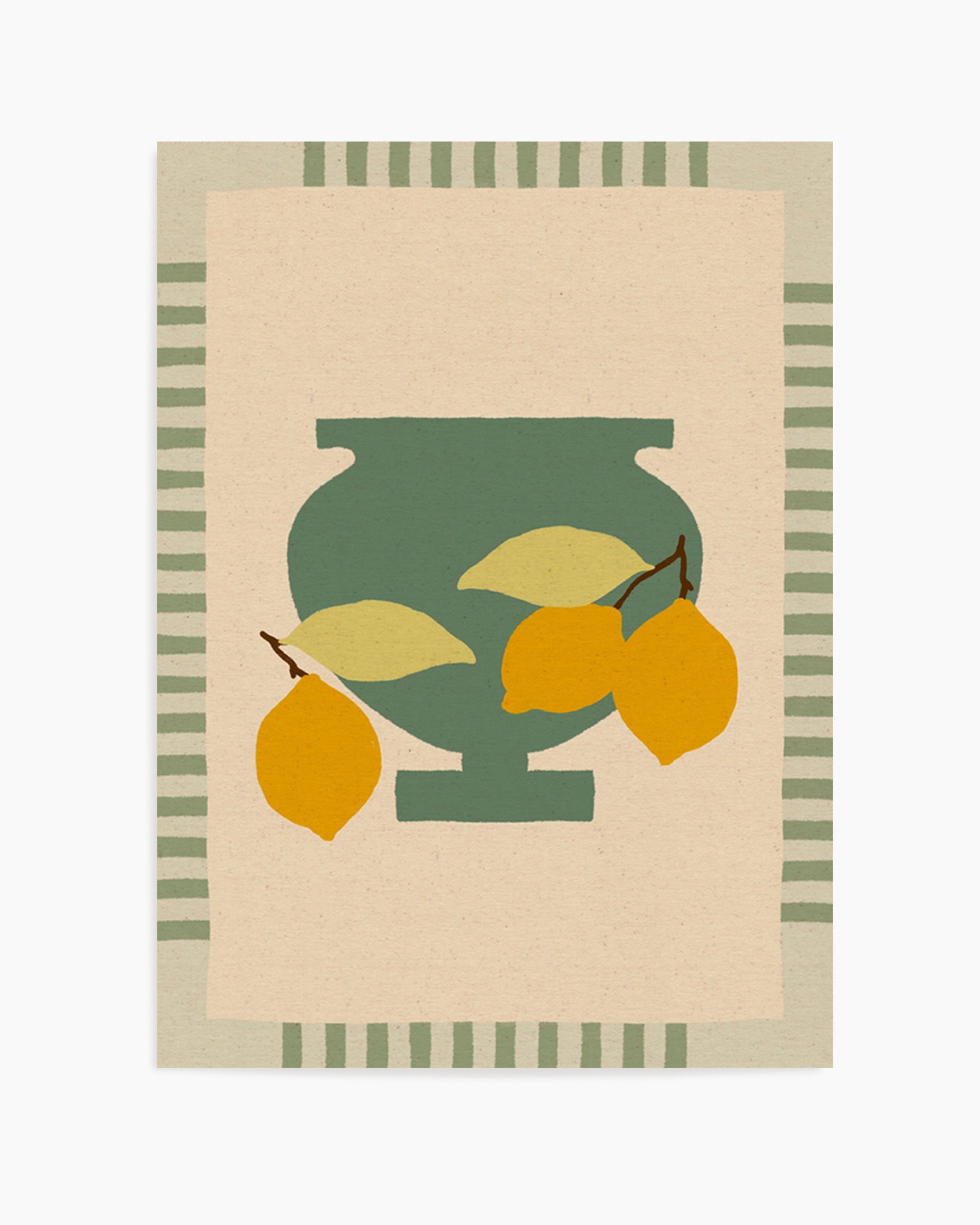 Still Life With Vase And Lemons III Color Edition by Shatha Al Dafai | Art Print