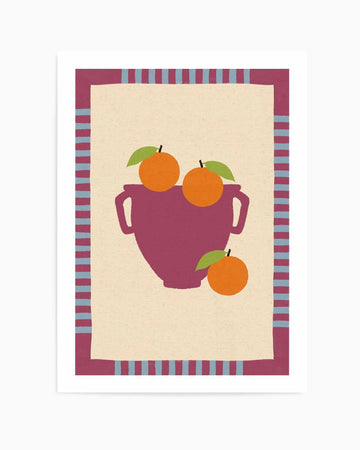 Still Life With Vase And Oranges III Color Edition by Shatha Al Dafai | Art Print from Olive et Oriel where you can shop wallpaper and artworks online