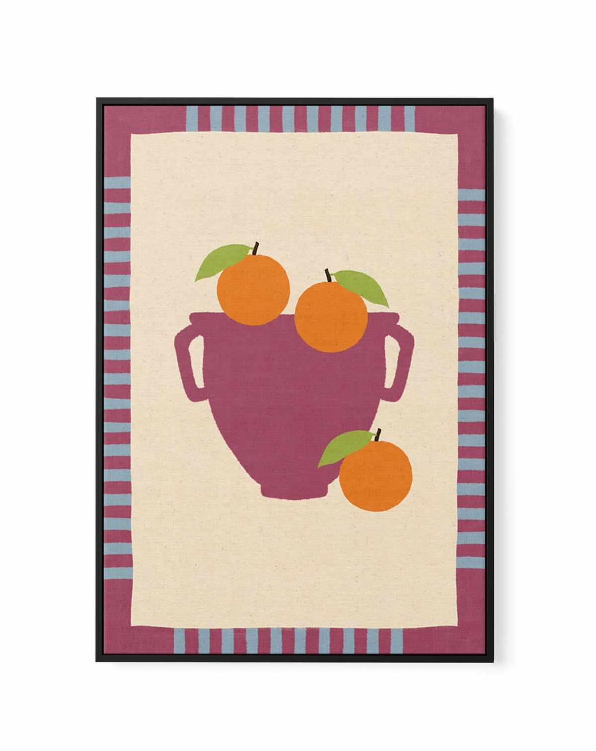 Still Life With Vase And Oranges III Color Edition by Shatha Al Dafai | Framed Canvas Art Print from Olive et Oriel where you can shop wallpaper and artworks online