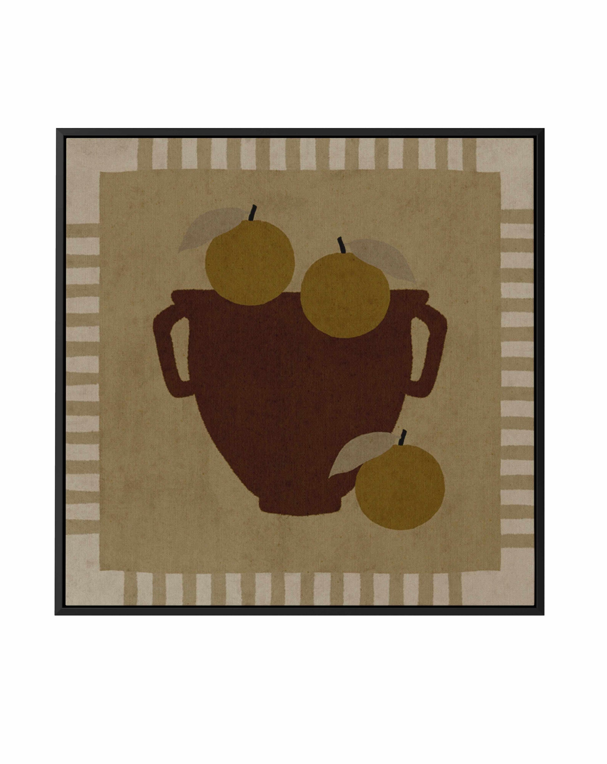 Still Life With Vase And Oranges III by Shatha Al Dafai | Framed Canvas Art Print from Olive et Oriel where you can shop wallpaper and artworks online