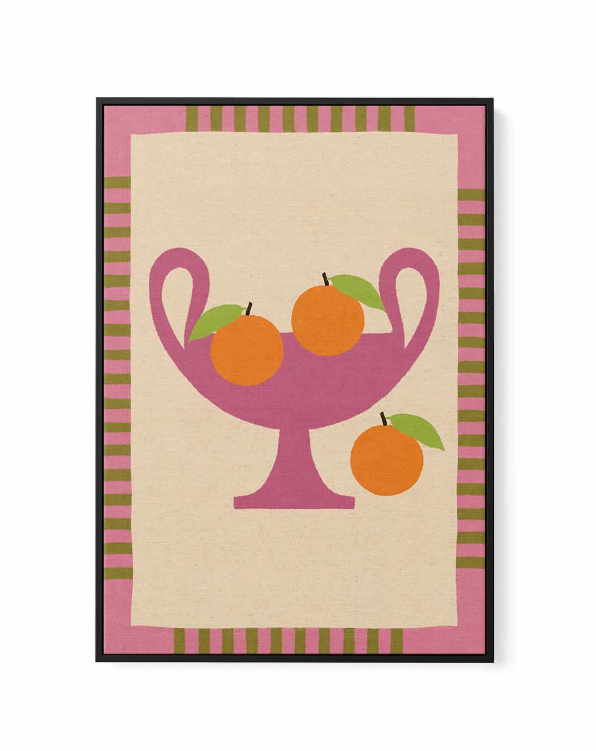 Still Life With Vase And Oranges I Color Edition by Shatha Al Dafai | Framed Canvas Art Print from Olive et Oriel where you can shop wallpaper and artworks online