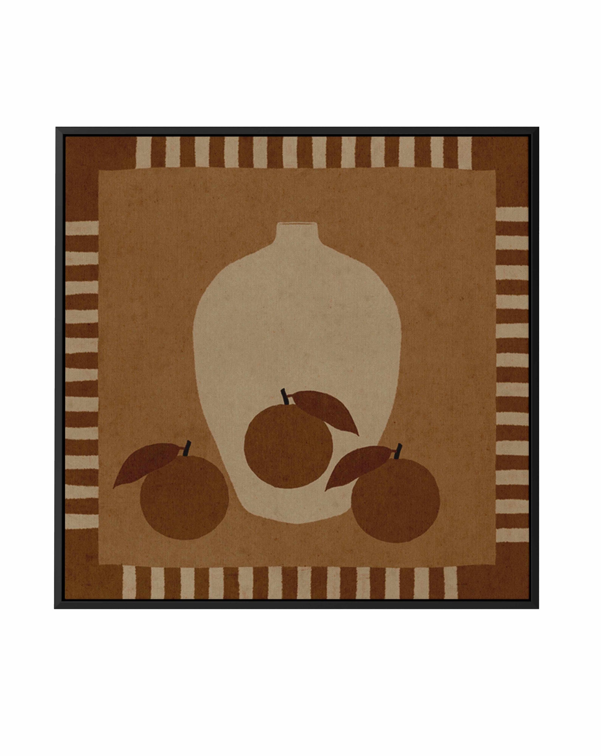 Still Life With Vase And Oranges II by Shatha Al Dafai | Framed Canvas Art Print from Olive et Oriel where you can shop wallpaper and artworks online