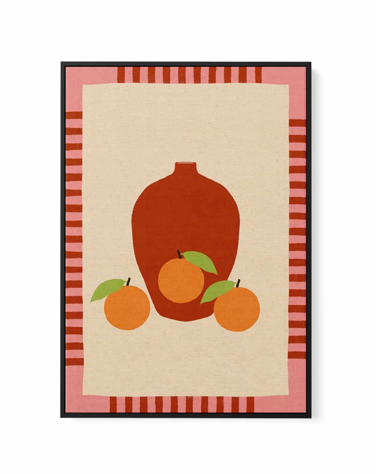 Still Life With Vase And Oranges II Color Edition by Shatha Al Dafai | Framed Canvas Art Print from Olive et Oriel where you can shop wallpaper and artworks online
