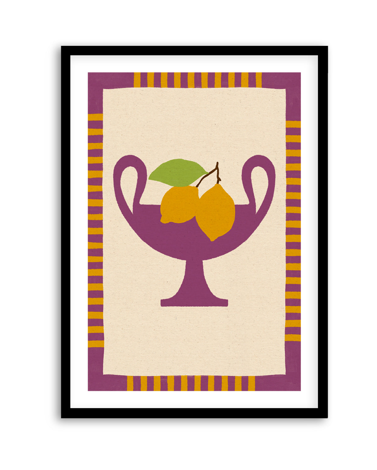 Still Life With Vase And Lemons II Color Edition by Shatha Al Dafai | Art Print