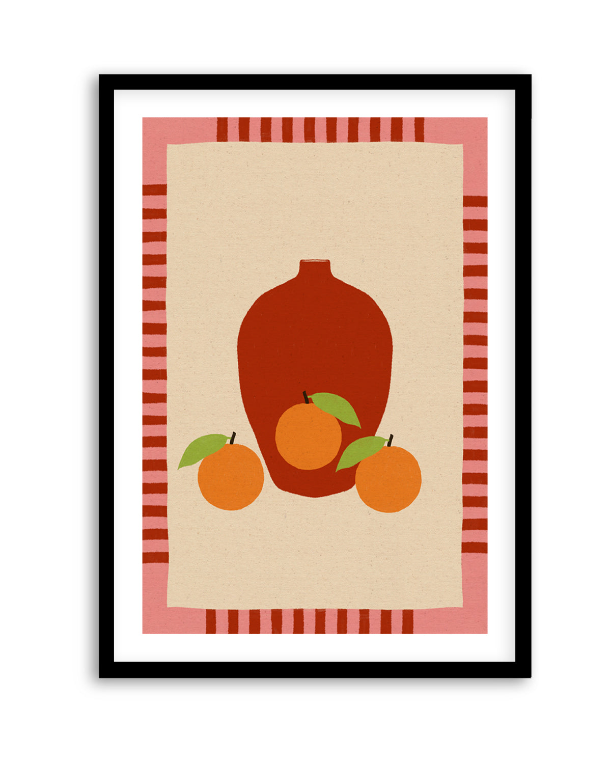 Still Life With Vase And Oranges II Color Edition by Shatha Al Dafai | Art Print