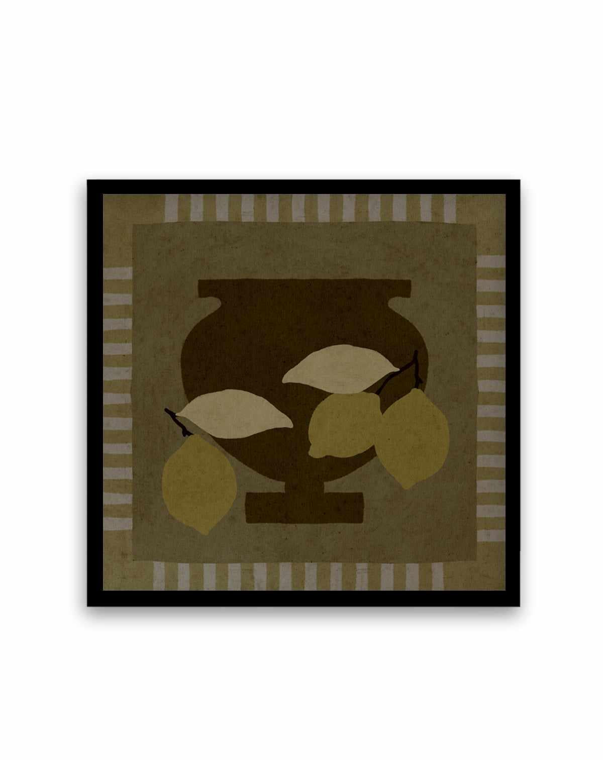 Still Life With Vase And Lemons III by Shatha Al Dafai | Art Print from Olive et Oriel where you can shop wallpaper and artworks online