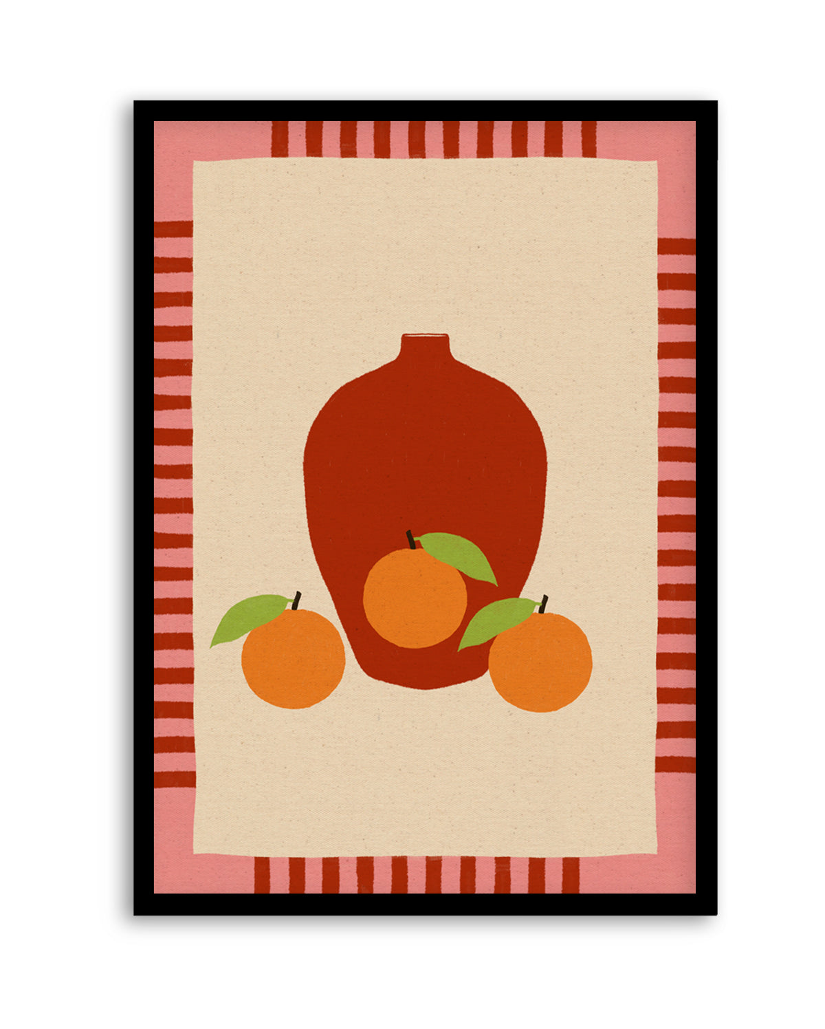 Still Life With Vase And Oranges II Color Edition by Shatha Al Dafai | Art Print