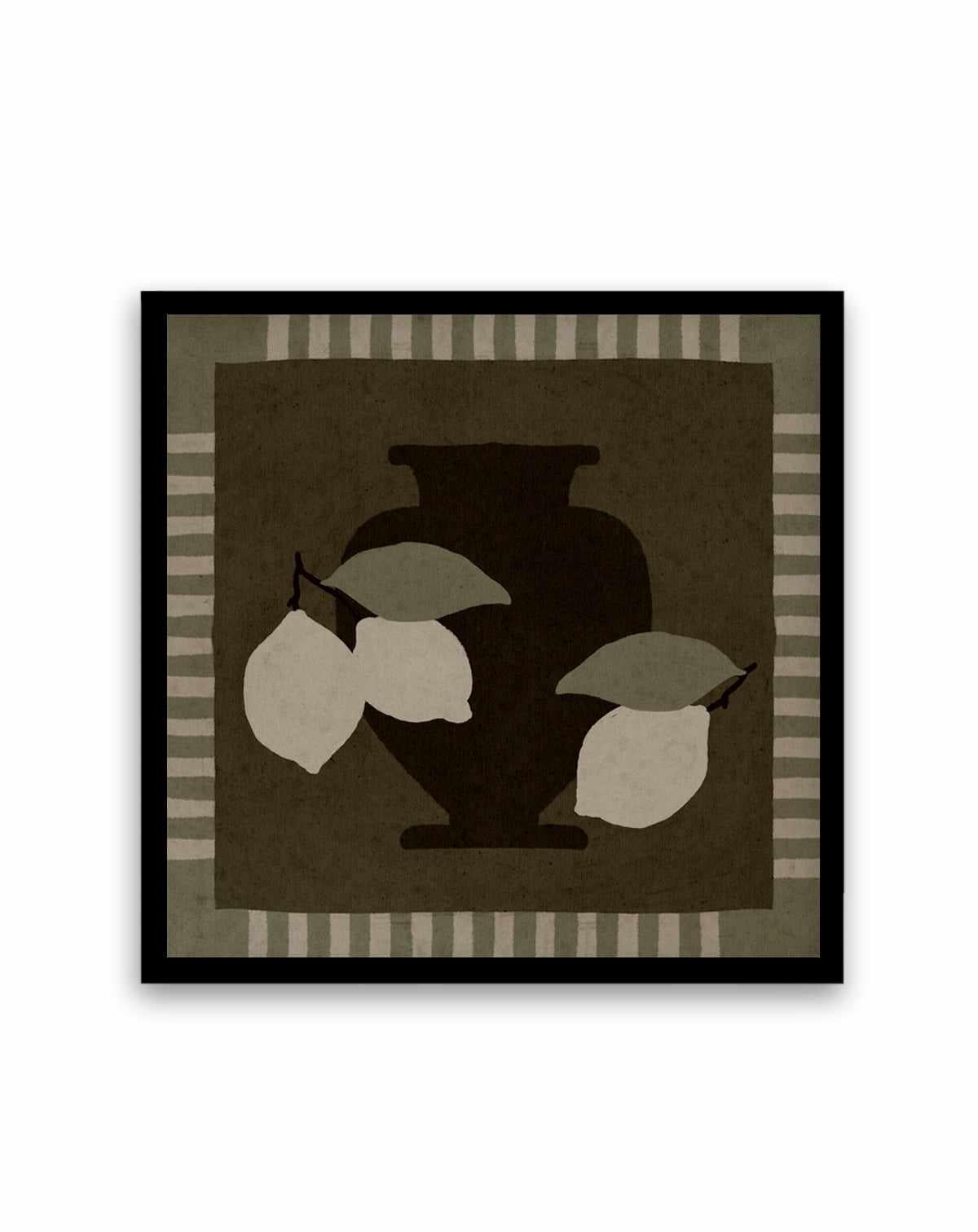 Still Life With Vase And Lemons I by Shatha Al Dafai | Art Print from Olive et Oriel where you can shop wallpaper and artworks online