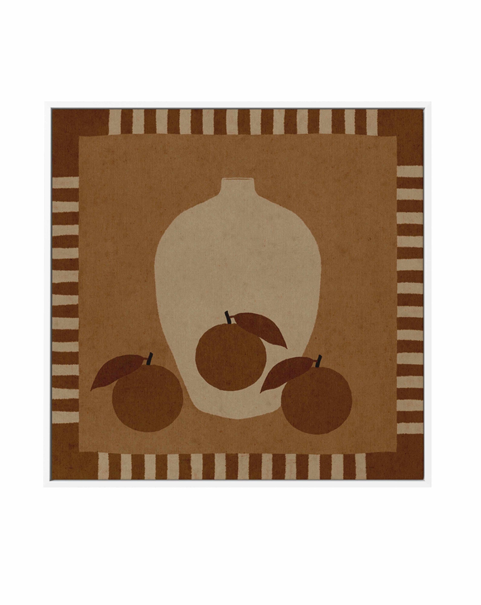 Still Life With Vase And Oranges II by Shatha Al Dafai | Framed Canvas Art Print from Olive et Oriel where you can shop wallpaper and artworks online