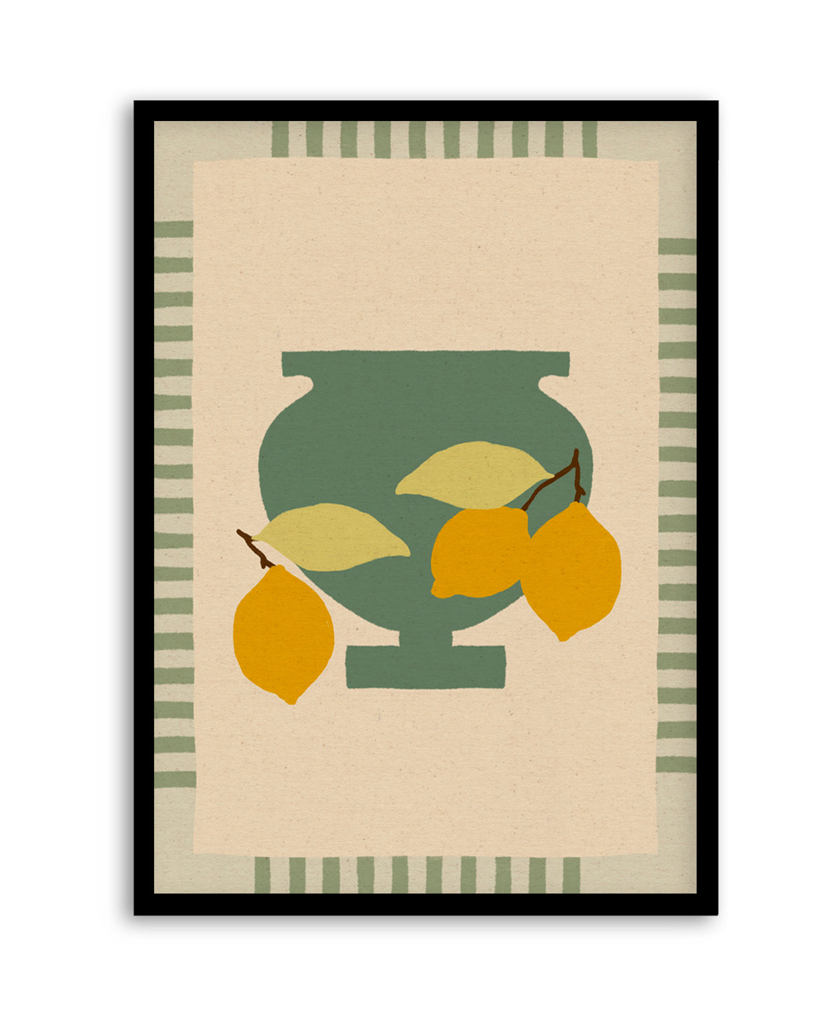 Still Life With Vase And Lemons III Color Edition by Shatha Al Dafai | Art Print