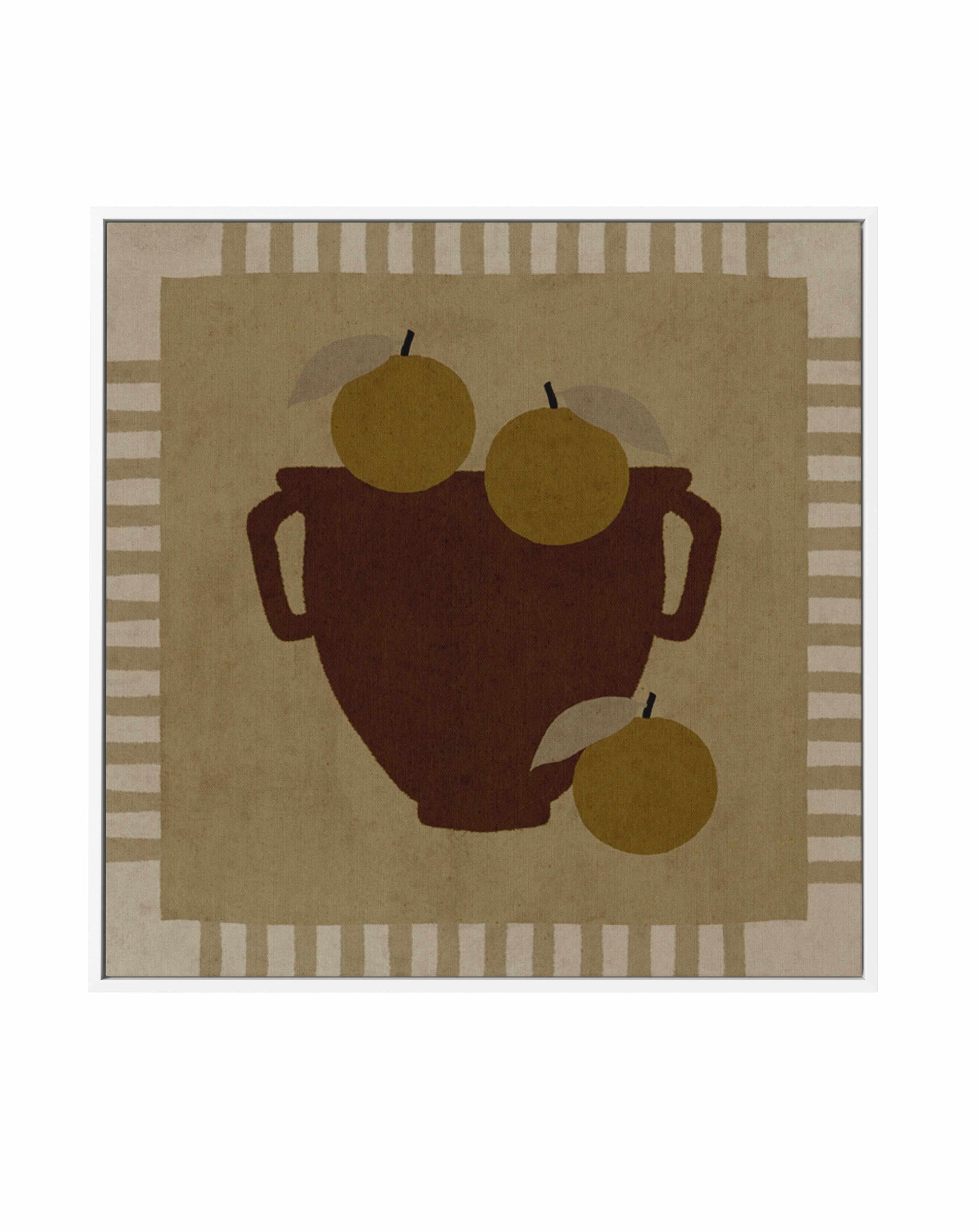 Still Life With Vase And Oranges III by Shatha Al Dafai | Framed Canvas Art Print from Olive et Oriel where you can shop wallpaper and artworks online