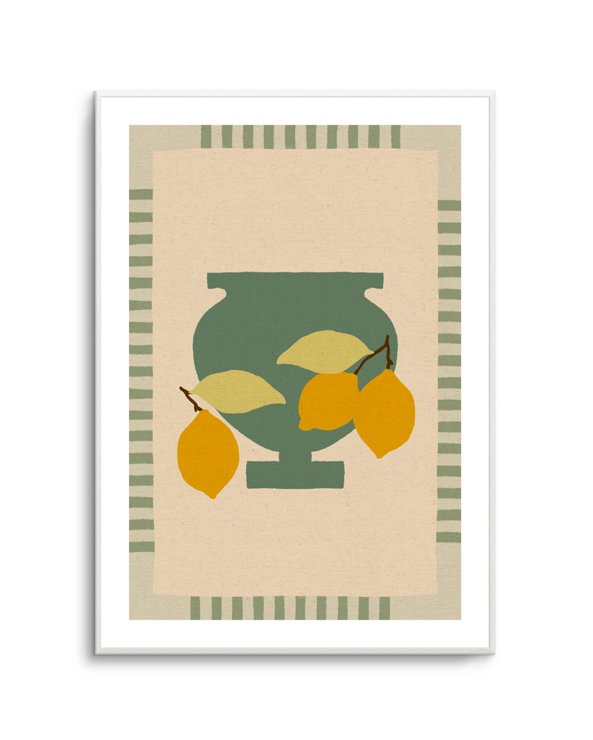 Still Life With Vase And Lemons III Color Edition by Shatha Al Dafai | Art Print