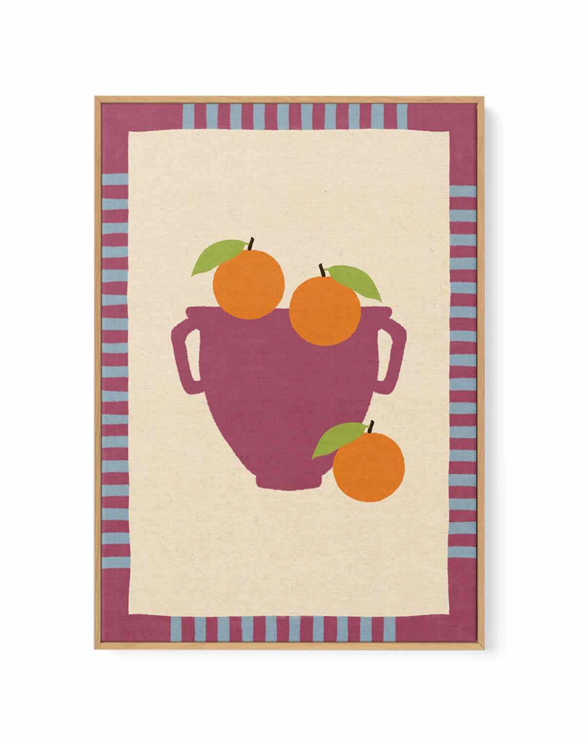 Still Life With Vase And Oranges III Color Edition by Shatha Al Dafai | Framed Canvas Art Print from Olive et Oriel where you can shop wallpaper and artworks online