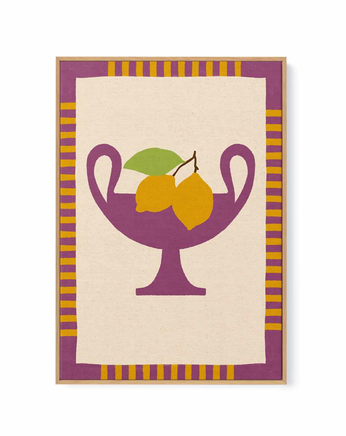Still Life With Vase And Lemons II Color Edition by Shatha Al Dafai | Framed Canvas Art Print from Olive et Oriel where you can shop wallpaper and artworks online