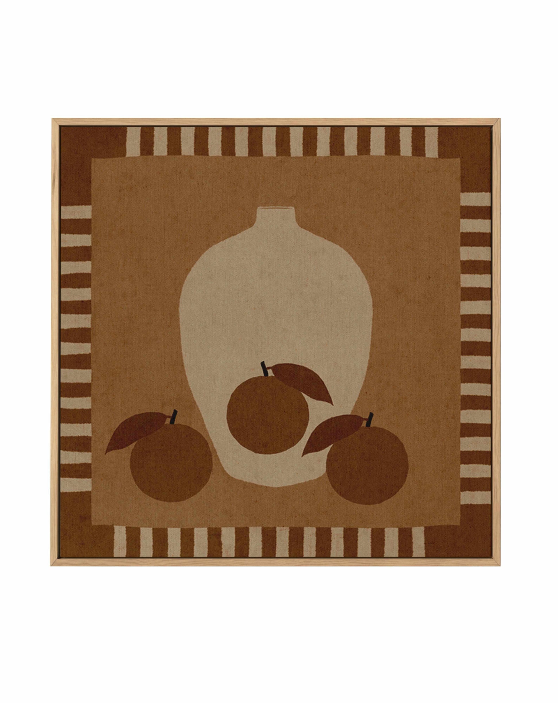 Still Life With Vase And Oranges II by Shatha Al Dafai | Framed Canvas Art Print from Olive et Oriel where you can shop wallpaper and artworks online