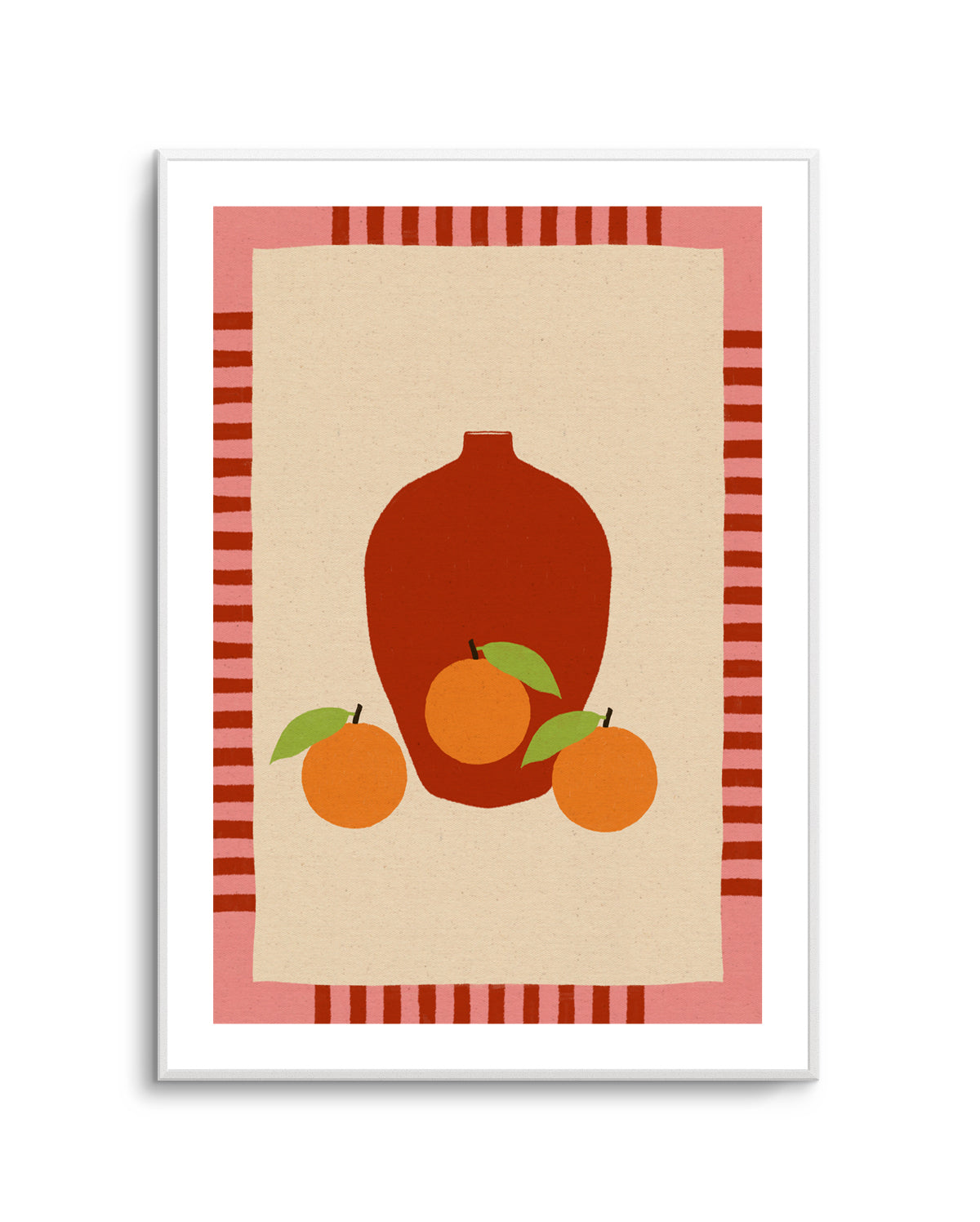 Still Life With Vase And Oranges II Color Edition by Shatha Al Dafai | Art Print