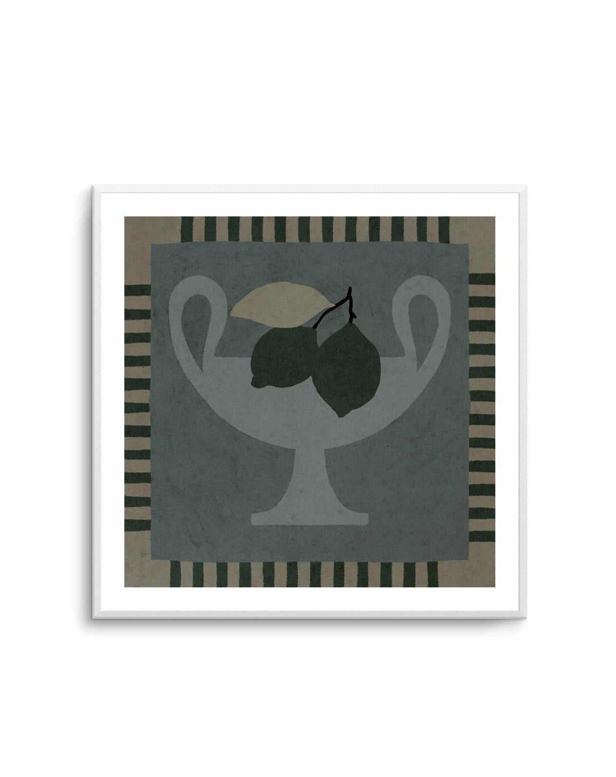 Still Life With Vase And Lemons II by Shatha Al Dafai | Art Print from Olive et Oriel where you can shop wallpaper and artworks online