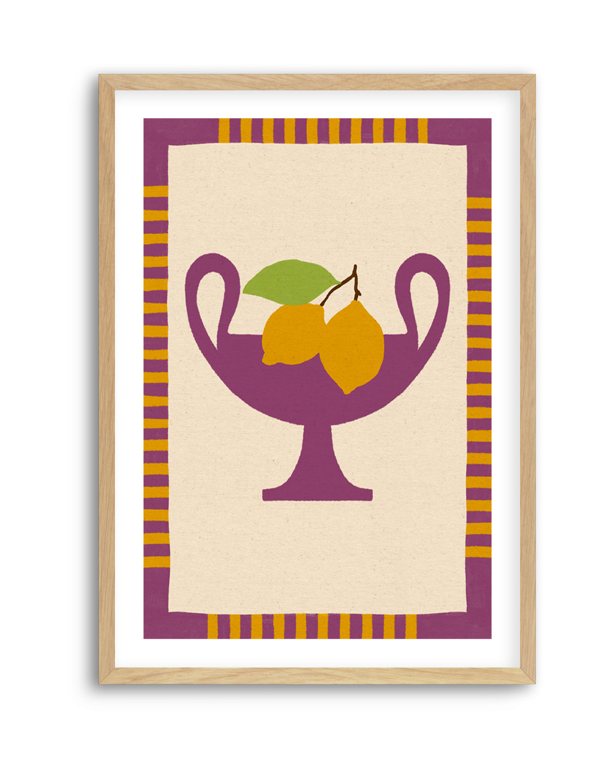 Still Life With Vase And Lemons II Color Edition by Shatha Al Dafai | Art Print