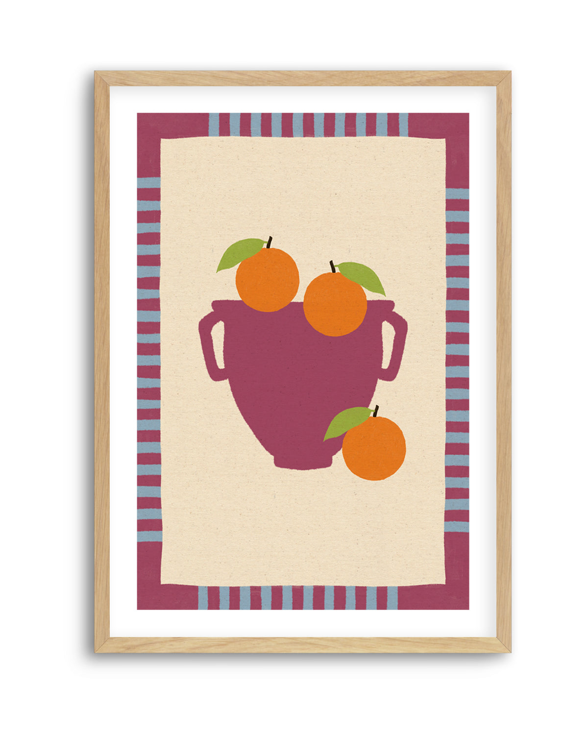 Still Life With Vase And Oranges III Color Edition by Shatha Al Dafai | Art Print
