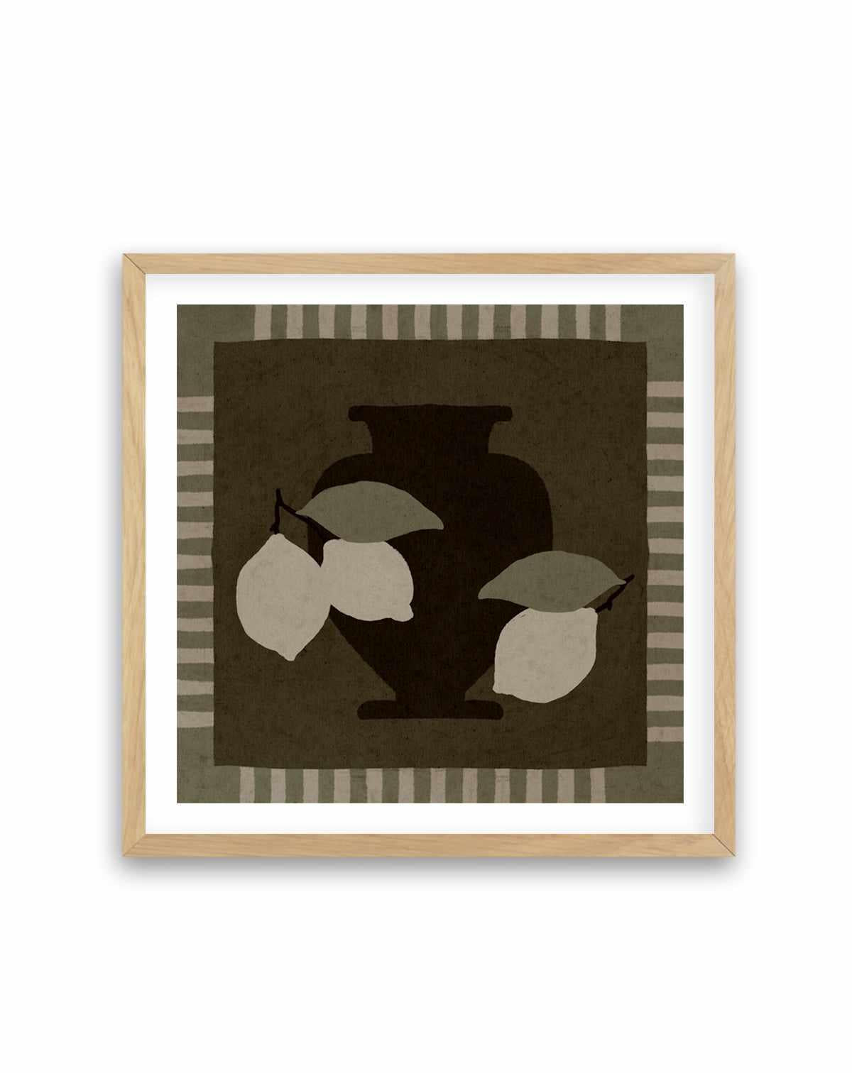 Still Life With Vase And Lemons I by Shatha Al Dafai | Art Print from Olive et Oriel where you can shop wallpaper and artworks online