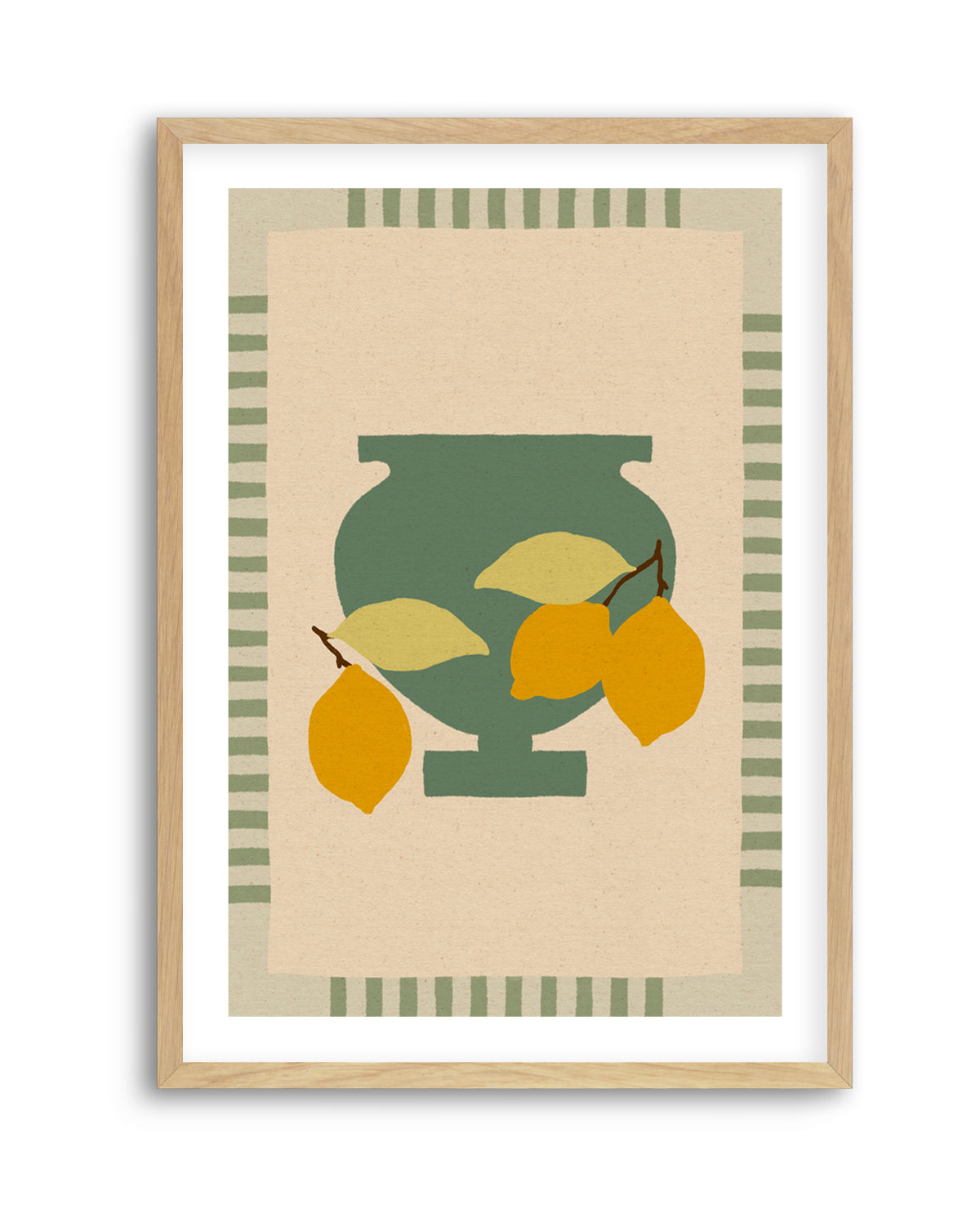 Still Life With Vase And Lemons III Color Edition by Shatha Al Dafai | Art Print