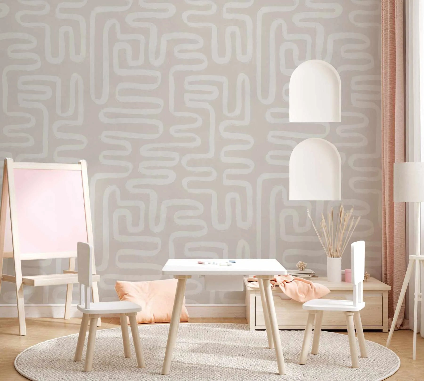Abstract Lines in Sand Wallpaper from Olive et Oriel where you can shop wallpaper and artworks online