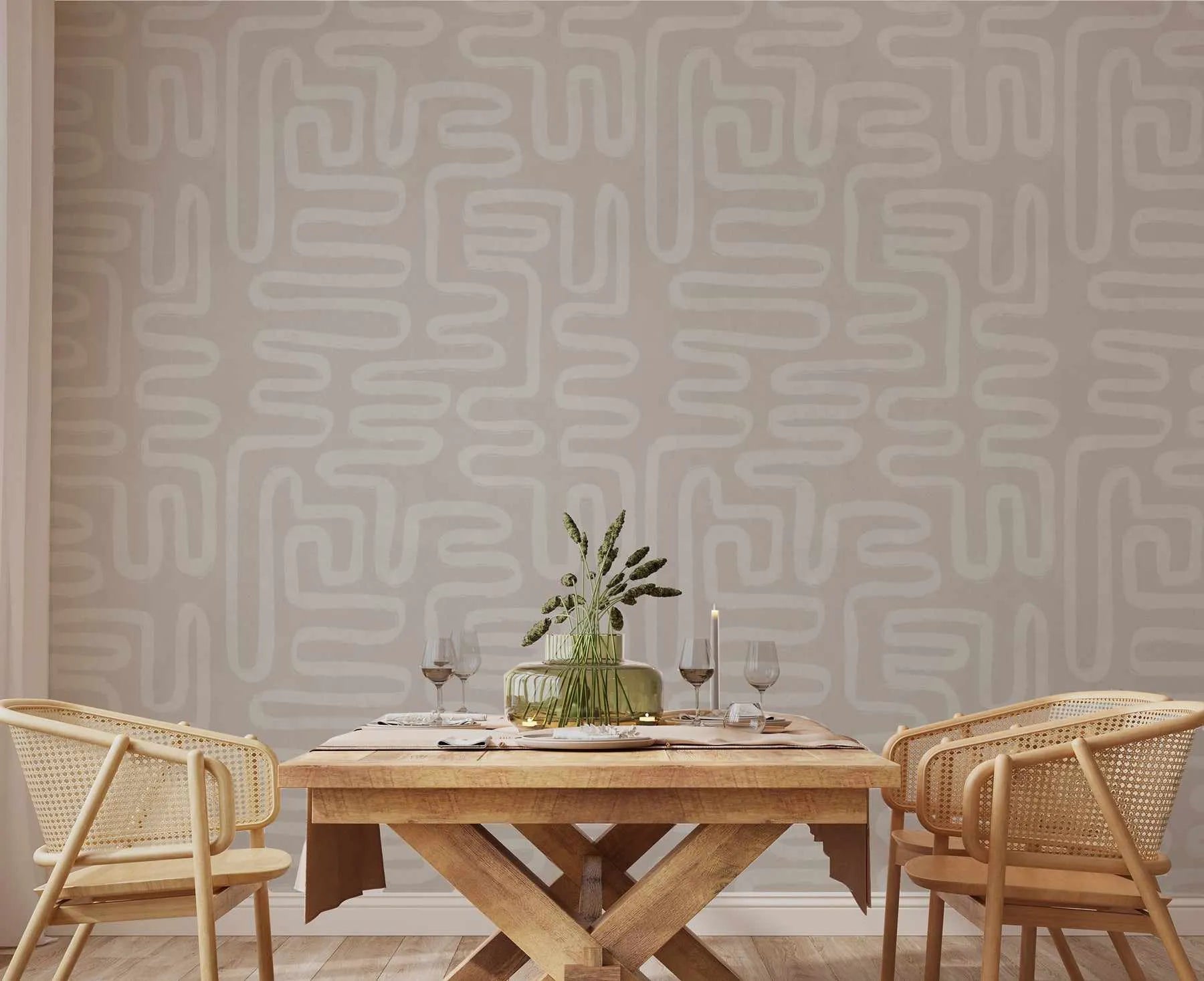 Abstract Lines in Sand Wallpaper from Olive et Oriel where you can shop wallpaper and artworks online