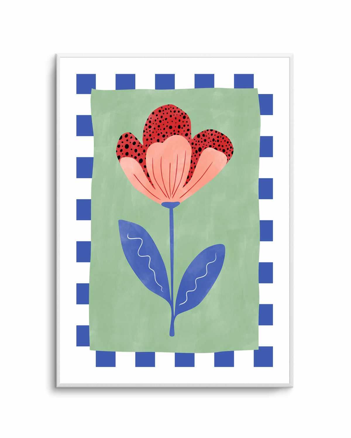 Stylized Flower With Red Petals And Black Dots by Elena Ristova | Art Print from Olive et Oriel where you can shop wallpaper and artworks online