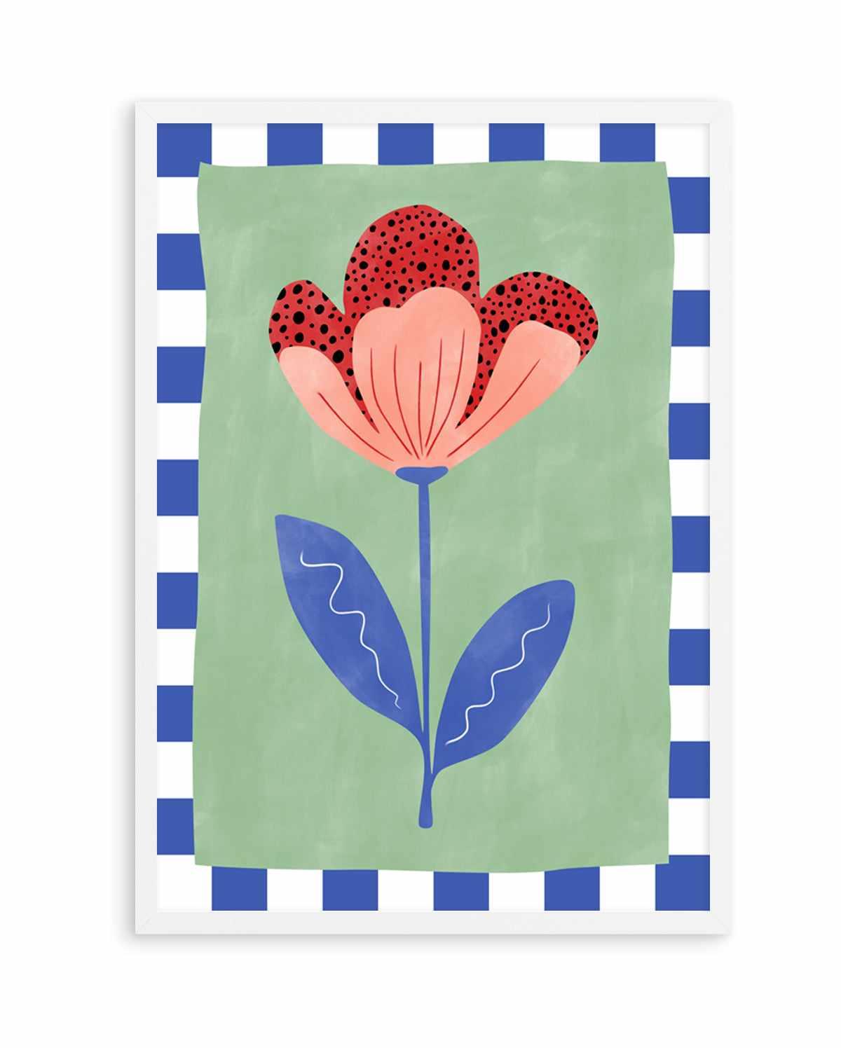 Stylized Flower With Red Petals And Black Dots by Elena Ristova | Art Print from Olive et Oriel where you can shop wallpaper and artworks online