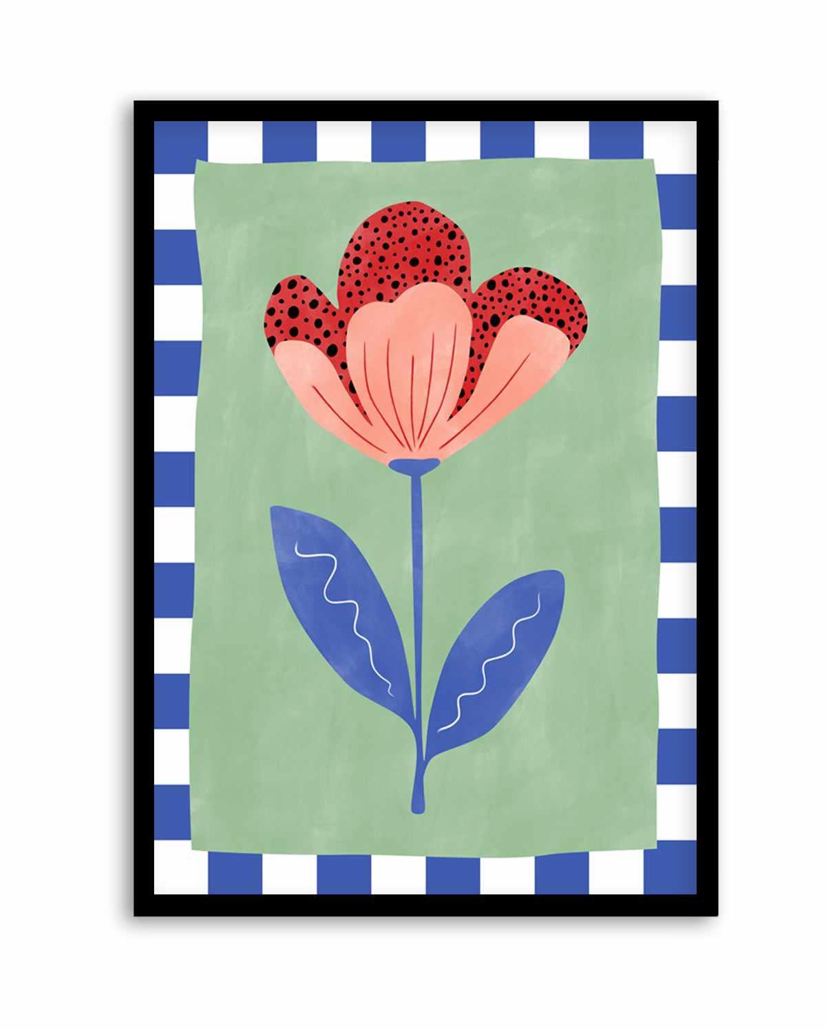 Stylized Flower With Red Petals And Black Dots by Elena Ristova | Art Print from Olive et Oriel where you can shop wallpaper and artworks online