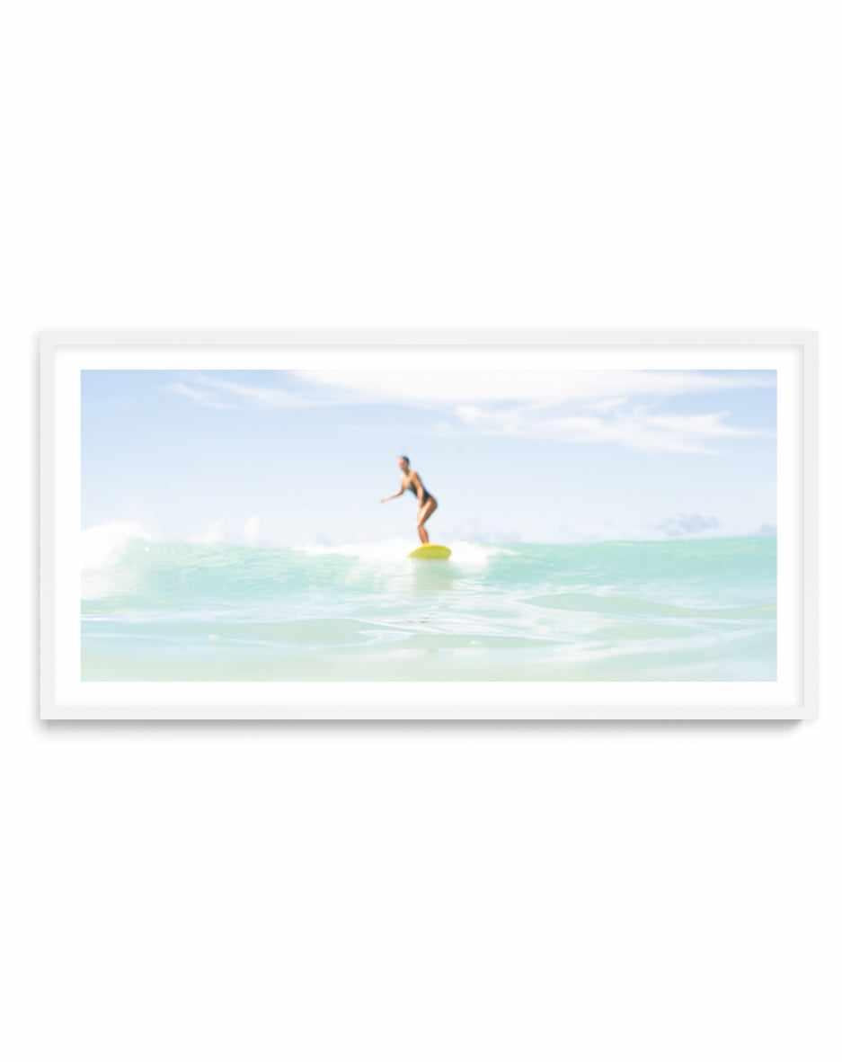 Surfer Girl, Waikiki Beach by Michael Geercke | Panoramic Art Print from Olive et Oriel where you can shop wallpaper and artworks online