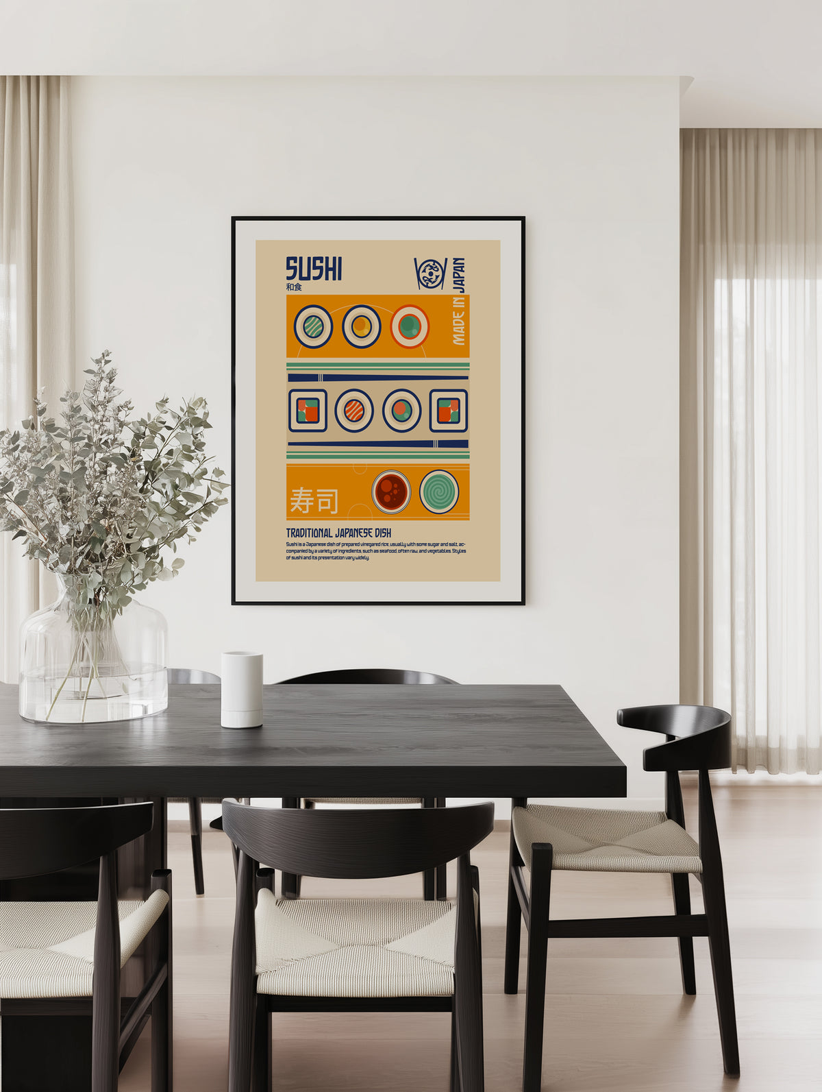 Sushi Japanese Food Print by Retrodome | Art Print