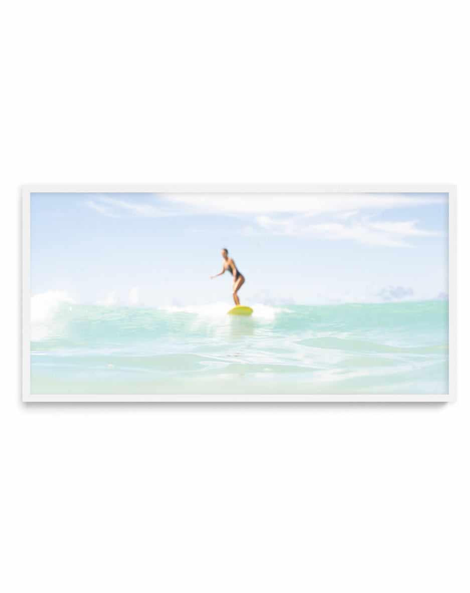 Surfer Girl, Waikiki Beach by Michael Geercke | Panoramic Art Print from Olive et Oriel where you can shop wallpaper and artworks online