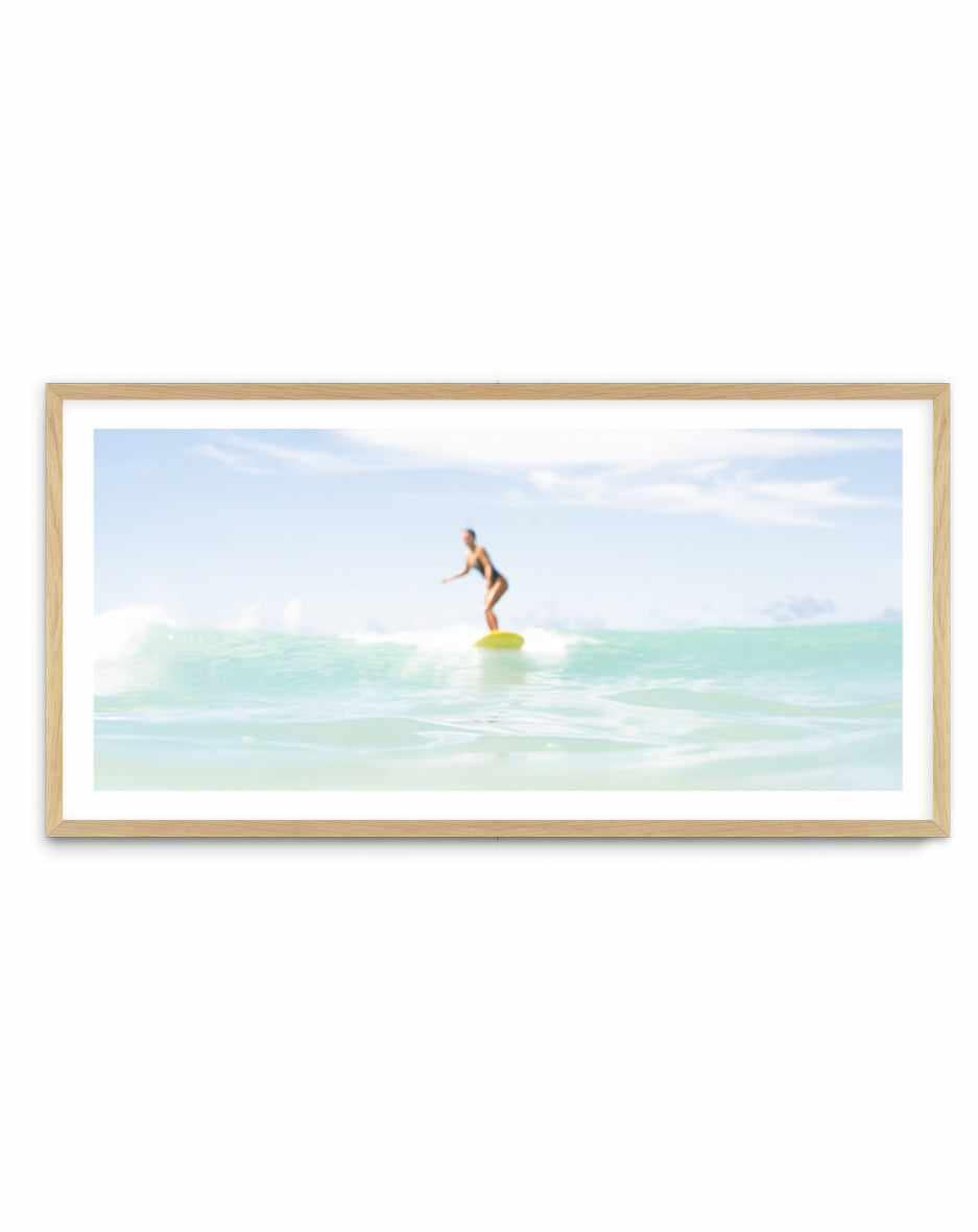 Surfer Girl, Waikiki Beach by Michael Geercke | Panoramic Art Print from Olive et Oriel where you can shop wallpaper and artworks online