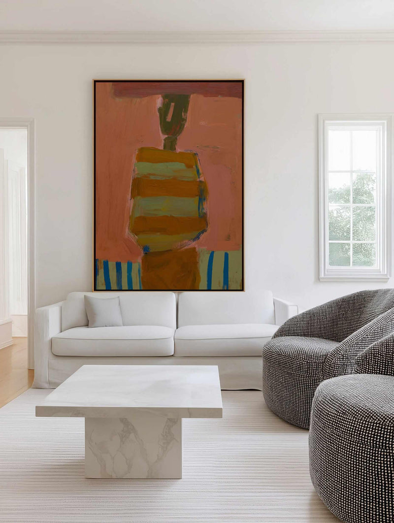 Saddle Stripe | Framed Canvas Art Print from Olive et Oriel where you can shop wallpaper and artworks online