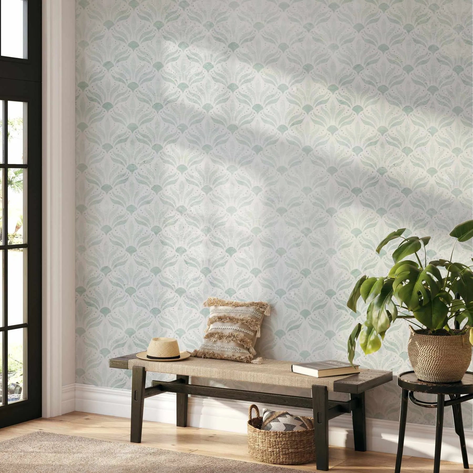 Sage Deco Wallpaper-Wallpaper-Buy Australian Removable Wallpaper Now Sage Green Wallpaper Peel And Stick Wallpaper Online At Olive et Oriel Custom Made Wallpapers Wall Papers Decorate Your Bedroom Living Room Kids Room or Commercial Interior
