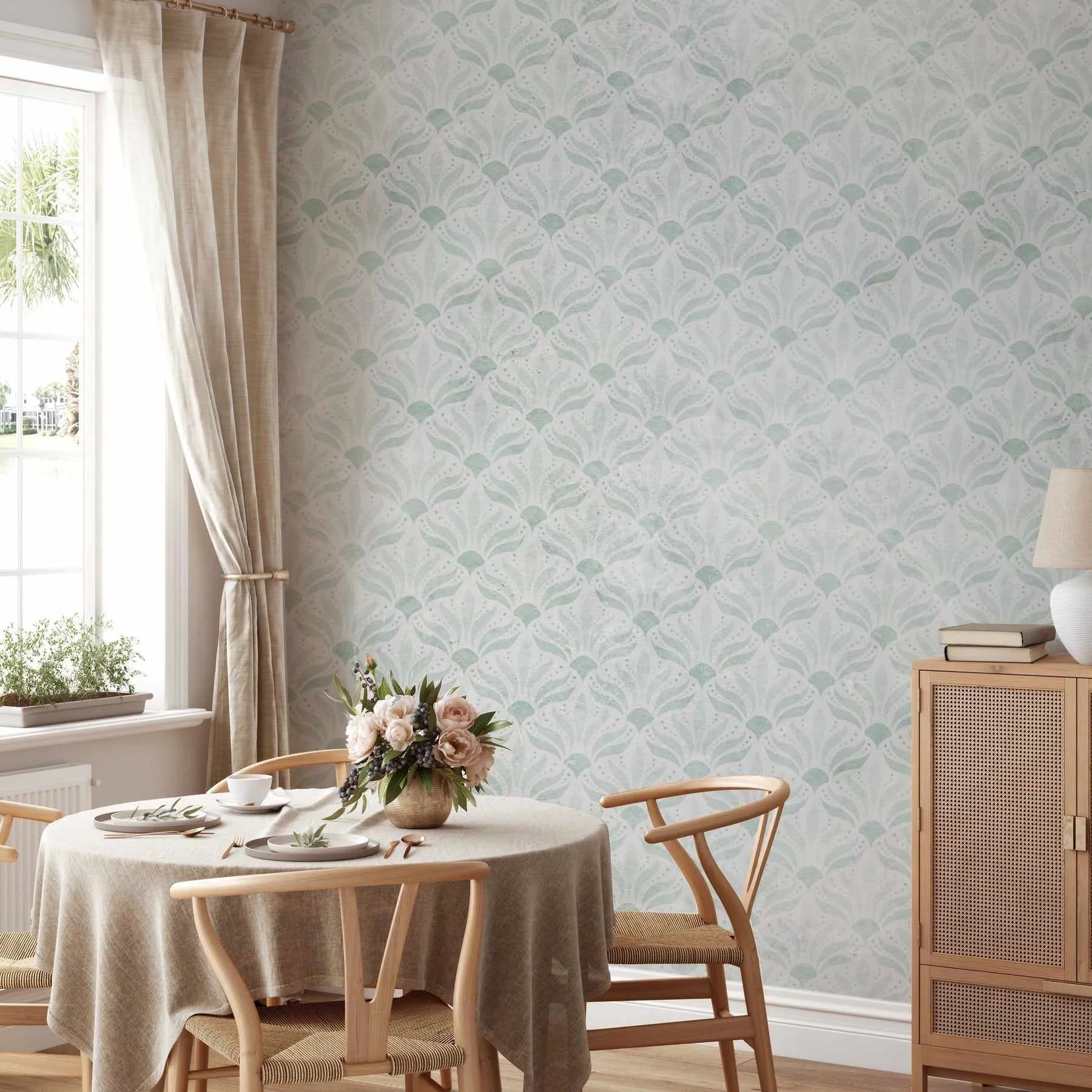 Sage Deco Wallpaper-Wallpaper-Buy Australian Removable Wallpaper Now Sage Green Wallpaper Peel And Stick Wallpaper Online At Olive et Oriel Custom Made Wallpapers Wall Papers Decorate Your Bedroom Living Room Kids Room or Commercial Interior