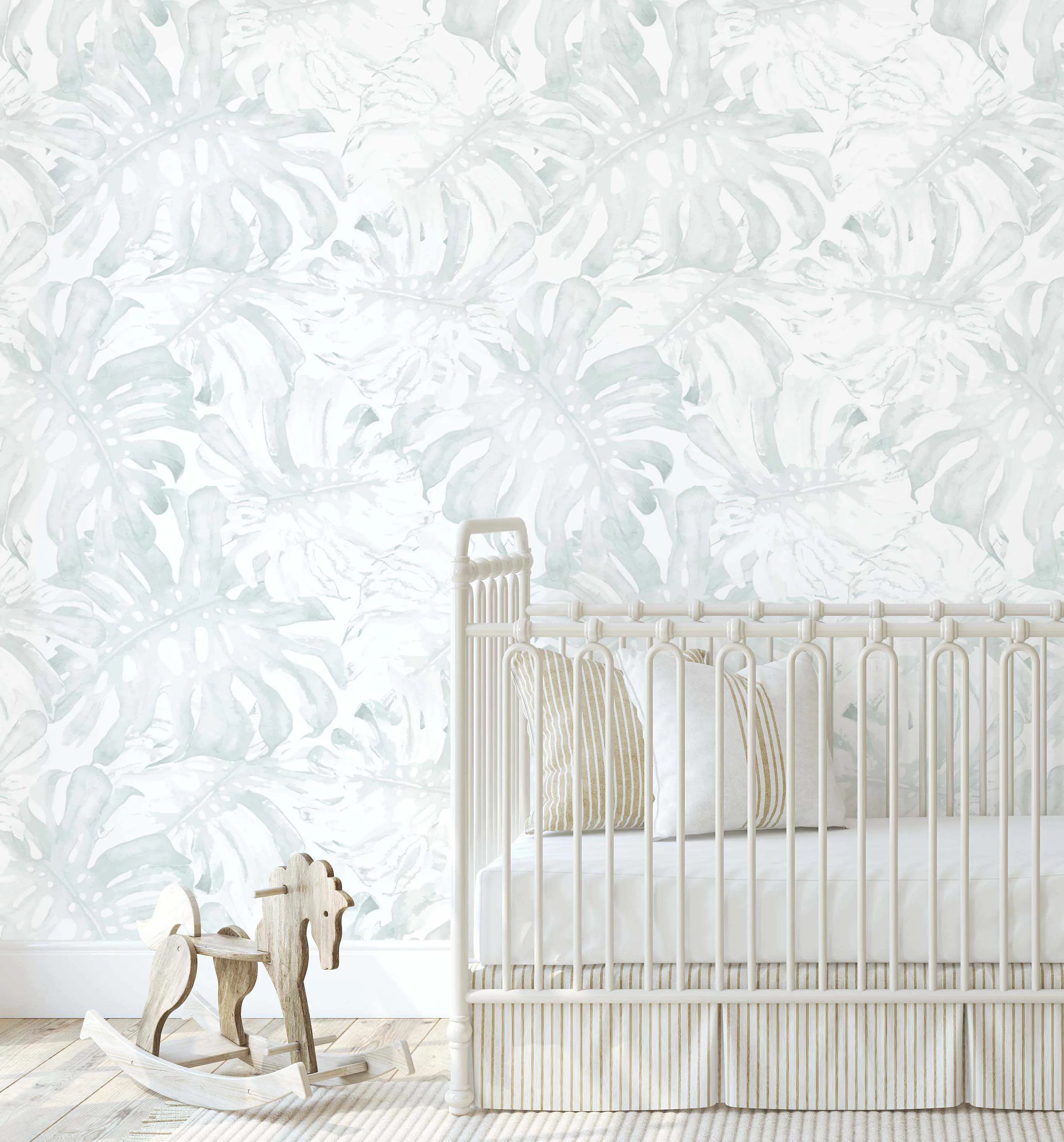 Sage Monstera Wallpaper-Wallpaper-Buy Kids Removable Wallpaper Online Our Custom Made Children√¢‚Ç¨‚Ñ¢s Wallpapers Are A Fun Way To Decorate And Enhance Boys Bedroom Decor And Girls Bedrooms They Are An Amazing Addition To Your Kids Bedroom Walls Our Collection of Kids Wallpaper Is Sure To Transform Your Kids Rooms Interior Style From Pink Wallpaper To Dinosaur Wallpaper Even Marble Wallpapers For Teen Boys Shop Peel And Stick Wallpaper Online Today With Olive et Oriel