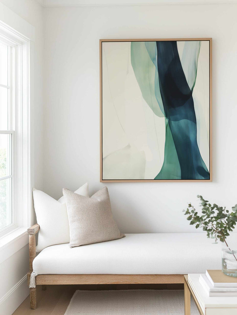 Sage Rivers I | Framed Canvas Art Print from Olive et Oriel where you can shop wallpaper and artworks online