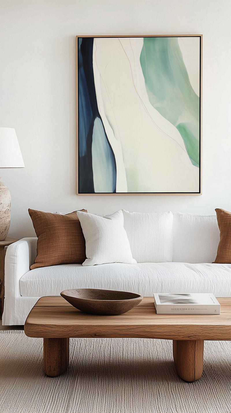 Sage Rivers II | Framed Canvas Art Print from Olive et Oriel where you can shop wallpaper and artworks online